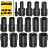 Topec 17PCS Lug Nut Extractor Set, 1/2" Drive Stripped Lug