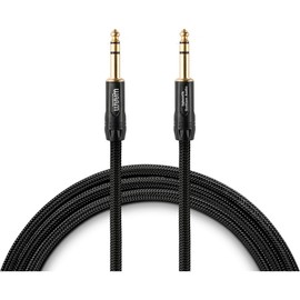 Warm Audio Prem-TRS-10' Premier Series TRS to TRS Cable - 10-foot, Black/Gold