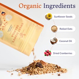 Sweet Diane’s Granola – Standard Size (12 oz): Organic, Low-Sugar, High-Fiber, Gluten-Free, Vegan, Delicious Breakfast and Snack Topper (Classic Size, Orange Cranberry)