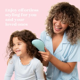 Crave Naturals Glide Thru Detangling Brush for Natural, Curly, Straight, Wet or Dry Hair - Gentle Detangler Styling Tool for Adults, Kids, Toddlers and Little Girls - 7.5 x 3 in, Turquoise