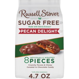 RUSSELL STOVER Sugar Free Pecan Delight Chocolate Candy, 4.7 oz. bag - Sugar Free Chocolate Candy
