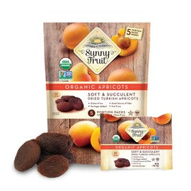 Sunny Fruit Soft Organic Turkish Dried Apricots - 6 Bags (30 Individual Portion Packs) | No Preservatives, No Sugar Added | Healthy, Convenient Snack Packs | ORGANIC, NON-GMO, VEGAN, HALAL, KOSHER