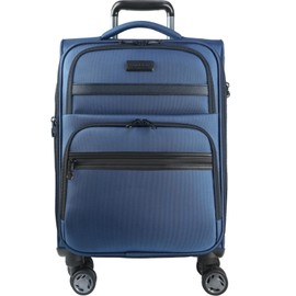 KROSER Softside Expandable Carry On Luggage with Spinner Wheels & Built-in TSA Lock, Durable Suitcase Rolling Luggage with USB Port, Carry-On 20-Inch, Haze Blue