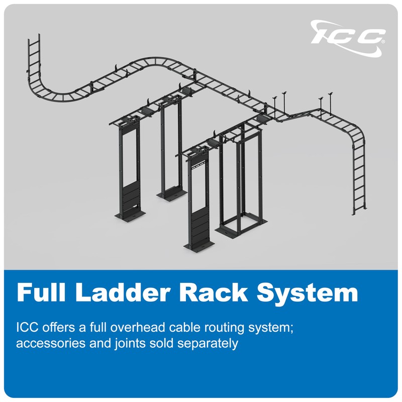 ICC Cable Runway Rack 5' Straight Section, 16-Gauge Steel, Made