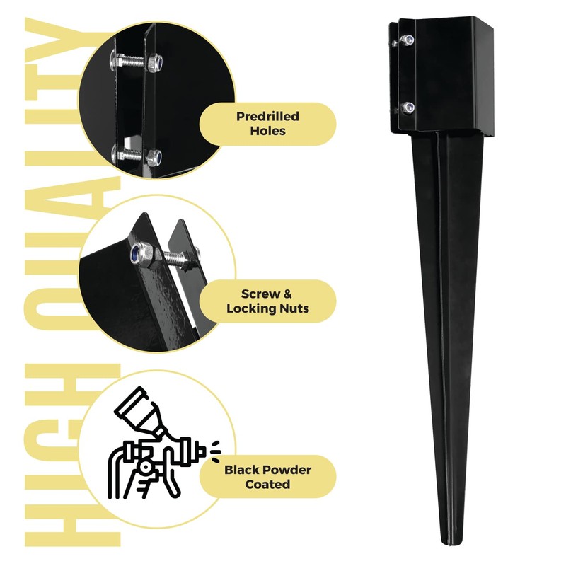WIMART Fence Post Anchor 4''x4'', Heavy Duty Metal Fence Post