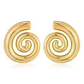 LILIE&WHITE Gold Spiral Earrings for Women, Elegant Hypoallergenic Earrings, Tarnish-Resistant Jewellery, Unique Swirl Design, Stylish Accessory for Everyday Gift