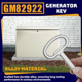 GM82922 Generator Key Replacement Compatible with Kohler Generator Models 8RESV, 14RESA, 14RCA, 20RESA, 20RCA, 20RESC, 26RCA, Zinc Alloy with Chrome-Plated Surface
