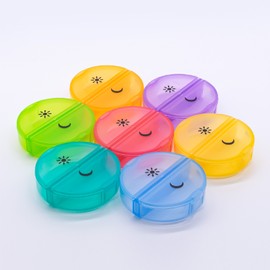 Sukuos 7-Day 2x Pill Organizer, Large Daily Pill Cases for Pills/Vitamins - Clear