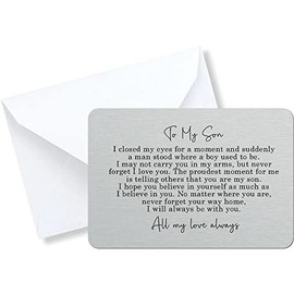 To My Son Sentimental Poem Silver Metal Wallet Card (With No Cut Out)