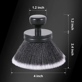 BABYSHEEP Ultra Soft Bristles Detailing Brush -Synthetic Brush, Car Detail Brush, 5.0 Inch Diameter Covers Large Area Inside or Outside Vehicles (Black-Grey)