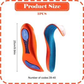Orthotic Insole Comfortable Breathable Arch Support for Insole Plantar Fasciitis Insole for Men Women Overpronation,Flat Feet,Metatarsalgia,Heel Pain (Orange, 39/40)