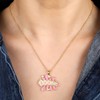 Fun BOOM Pendant Necklace for Women Pink Enamel Art Paint