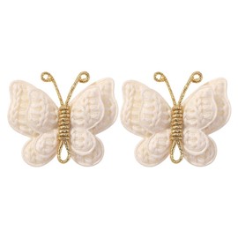 2 Pcs Butterfly Hair Bow Girl, Beige Kid's Cute Hair Clips Barrettes Accessories for Infants Toddlers Baby Kids Fine Hair
