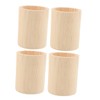 DOITOOL 4pcs Wooden Pen Cups for Desk Unpainted Pine Pencil