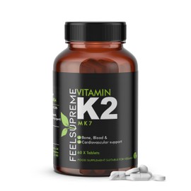 Vitamin K2 MK7 100mcg 60 High Strength Tablets 2 Months Supply| 100% Natural Vegan Friendly Supplement | Supports Bone and Heart Health