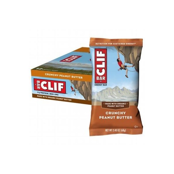 CLIF Organic Peanut Butter Energy Bar Crunchy Box of 12