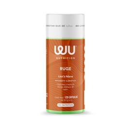 WU Nutrition RUGE, Suplemento con Hongo Melena de León Puro, 120 Cápsulas para 2 Meses, Dosis Recomendada 2 Cápsulas al Día. Suplemento de Hongo Adaptogeno y Nootropico