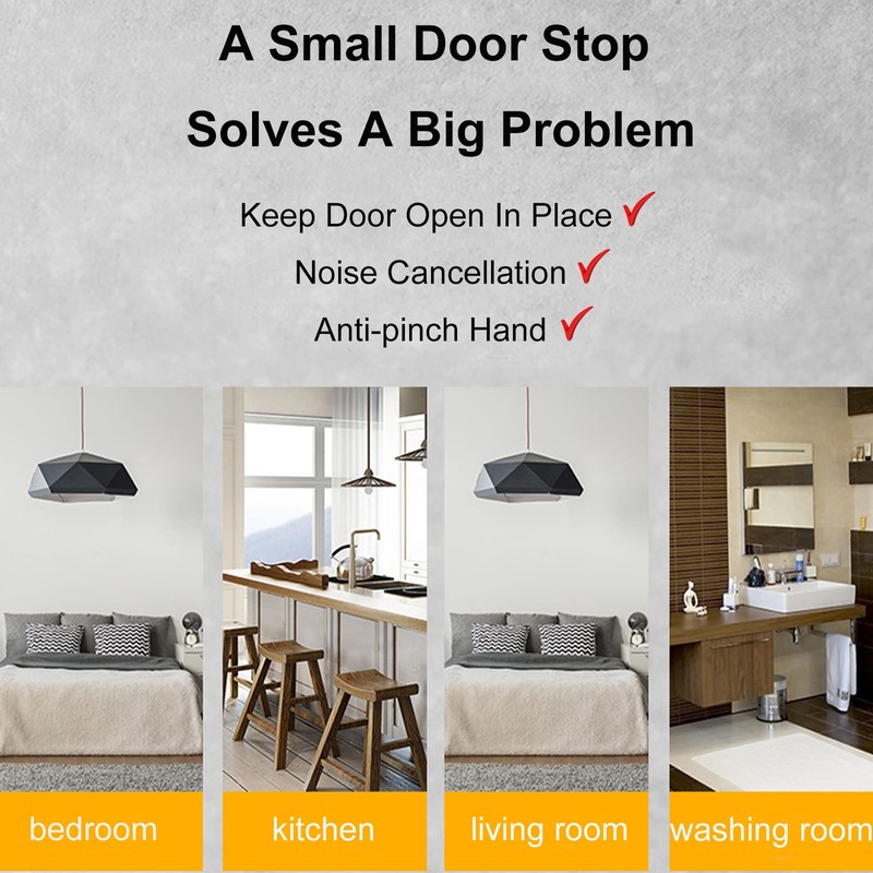 Door Stoppers, 2 Pack Heavy Duty Door Wedge Stopper to