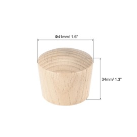 sourcing map Universal Pot Lid Knob, Wooden Replacement Knob 41x34mm for Pan Pot Cover Lid, Pack of 4