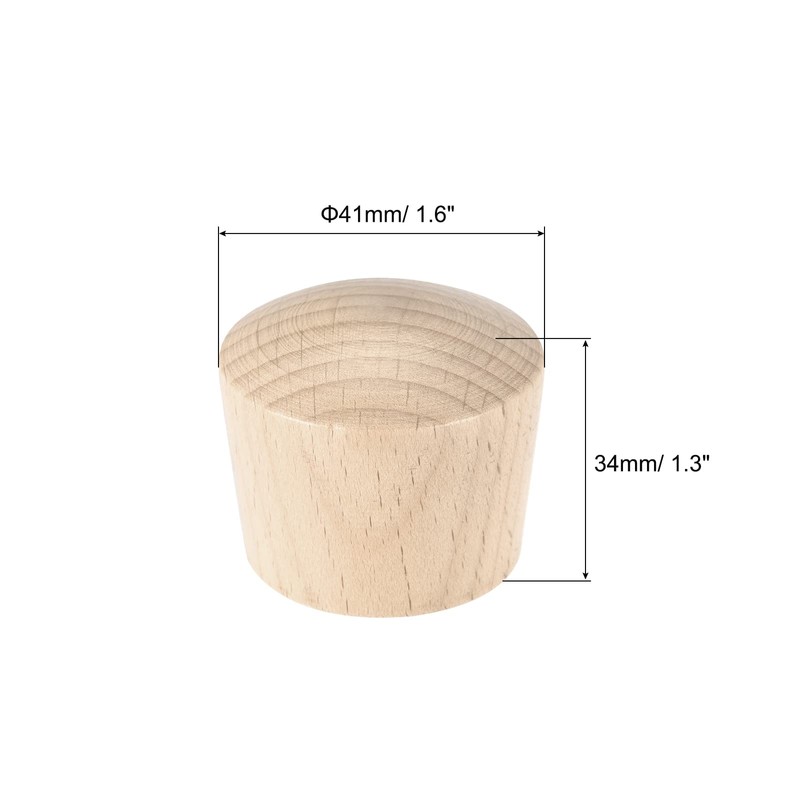 sourcing map Universal Pot Lid Knob, Wooden Replacement Knob 41x34mm