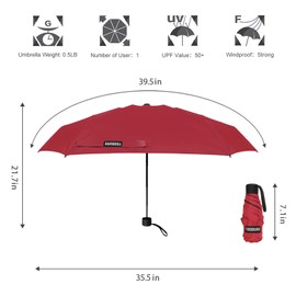 Yoobure Small Mini Umbrella with CaseDesign Perfect for Travel Lightweight