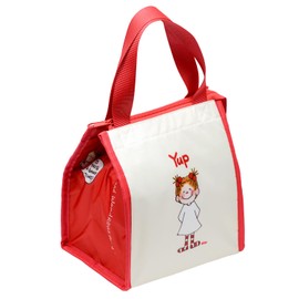 Coco-chan RYL-1098 Greeting Life Lunch Box Cooler Lunch Bag, Square, White/Blue