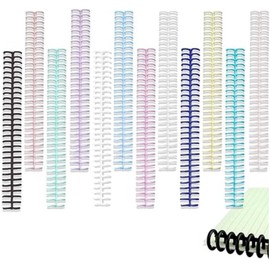 Jindizi 12 Pcs Plastic Loose-Leaf Coil Comb Plastic Notebook Spines, 30 Rings Binding Ring Loose Leaf Binder, Plastic Binding Strips Binder Spines, Plastic Spiral Binding Coils for Notebook