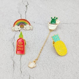 Lala 라라 무지개 옷침 4종 브롯치(LALABA013) Lalaba Rainbow Clothing Pin Set of 4 Brooches (LALABA013)