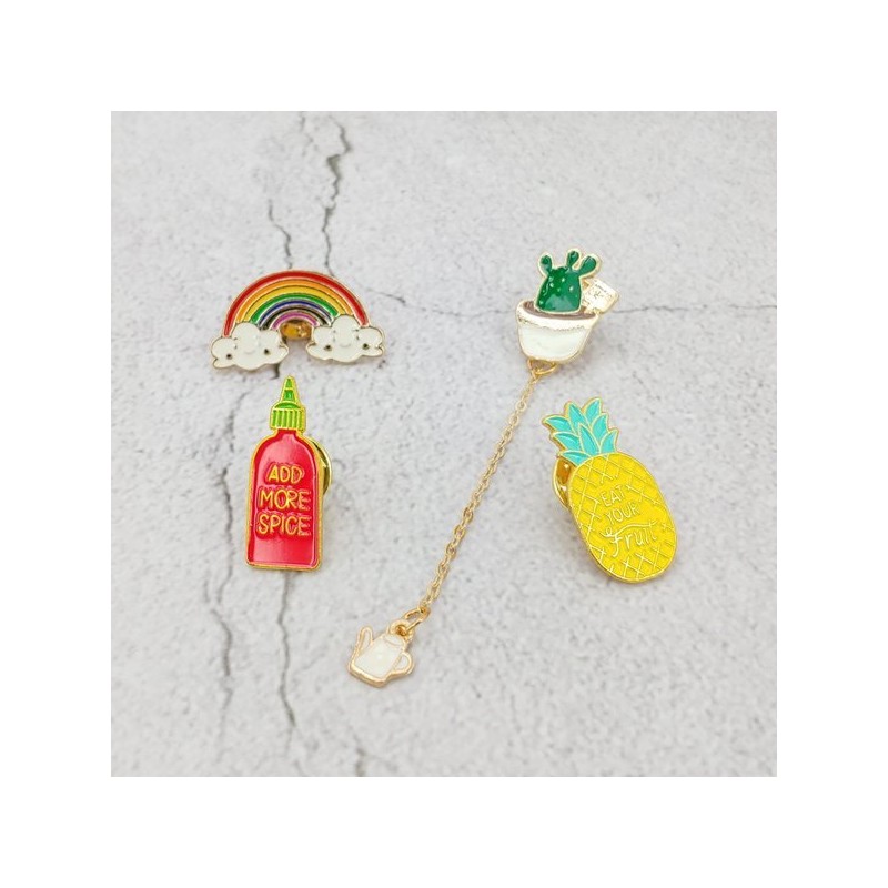 Lala 라라 무지개 옷침 4종 브롯치(LALABA013) Lalaba Rainbow Clothing Pin
