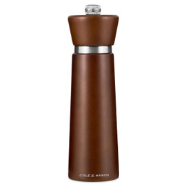 Cole & Mason Millbank Salt Mill, 7" - Pepper Grinder with Ultra-Sharp Grinding Mechanism - Flavor-Enhancing Pepper Shaker - Refillable Mill with Adjustable Grinding - Chestnut, Pepper Mill