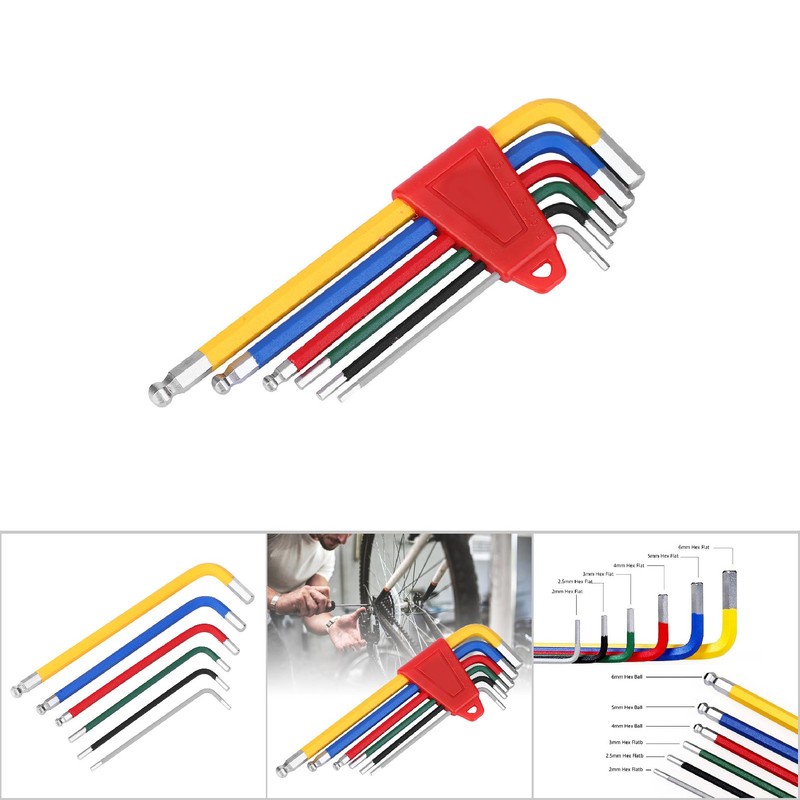 6PCS Aluminium Alloy Colorful Corrosion Resistance Bike Internal Hex Wrench