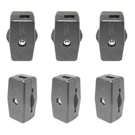 Inline Cord Switch, 6 Pack, 125V 3A, Thumbwheel Actuator, Lamp Cord Light Replacement, 3A