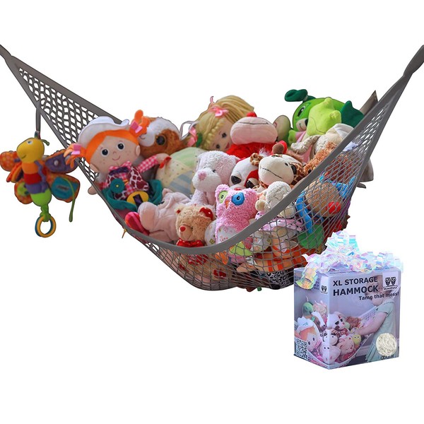 MiniOwls Toy Storage Hammock Organizer and De-cluttering Solution for Every Kid’s Room, Nursery & Playroom