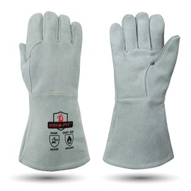 Intra-FIT 932℉/500°C Heat Resistant gloves, Fire Proof Foundry Leather Gloves for Fireplace, Furnace, Fire Pit, Blacksmith...