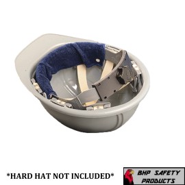 Occunomix (6 PACK) TERRY CLOTH SNAP ON NAVY HARD HAT SWEAT BAND COTTON LINER CONTRUCTION