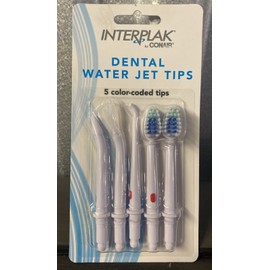 Conair Interplak Replacement 5 Dental Water Jet Tips Color Coded 1 Pack Hygiene