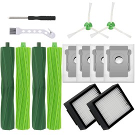 Leadaybetter B1rsten Ersatzteile f1r iRobot Roomba i7 i7+ i3 i3+ i4 i4+ i6 i6+ i8 i8+ j7 Plus E5 E6 E7 e5154 i3552 i7156 J7 7150, 2 set Gummib1rsten,2 filter,4 Staubsaugerbeutel,2 Seitenb1rsten