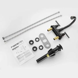 Fransiton Bathroom Sink Faucet 4 Inch 2 Handle Centerset Oil Rubbed Bronze Lead-Free Mo...