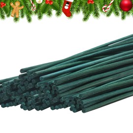 Demissle 50 Pieces Christmas Scented Fir Reed Diffuser Sticks 10 Inch Scented Green Aroma Essential Oil Diffuser Sticks Refill Replacement for Aroma Fragrance