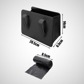 MEMOFYND 1 x Car Bin with 1 x Rubbish Bag, Car Storage Box, Leak-proof Rubbish Bin, Portable Foldable Bin (Black)