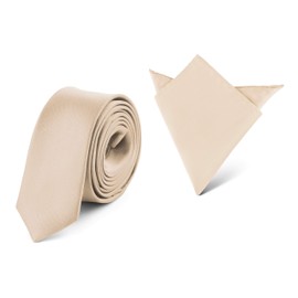 Ladeheid Men's Narrow Tie and Pocket Square Set SP/P (150 cm x 5 cm, 22 cm x 22 cm) -