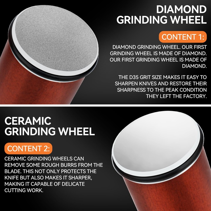 Rolling Knife Sharpener Kit with Diamond Wheels – 15°/20° Magnetic
