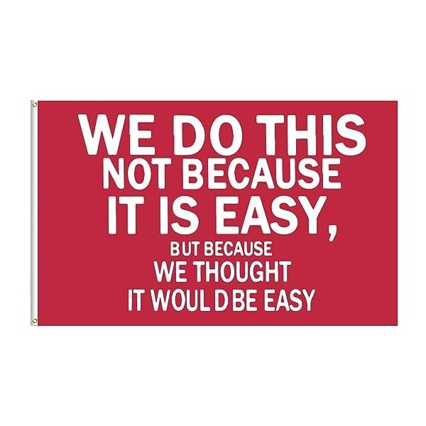 Bolcagob WE DO THIS NOT BECAUSE IT IS EASY Flag