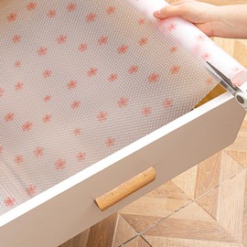 Jacriah Cherry Blossom Flower Shelf Liner for Kitchen Cabinets Non-Adhesive Drawer Liner Non-Slip Refrigerator Liner Waterproof Fridge Pad Cupboard Mat Easy Placemats, 17.7"X118"