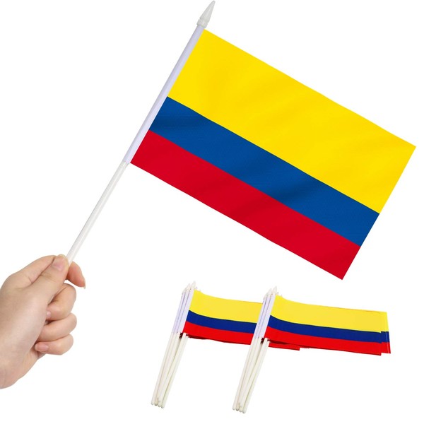 Anley Colombia Mini Flag 12 Pack - Hand Held Small
