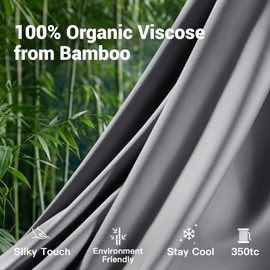 NEXHOME PRO Duvet Cover Queen, 100% Organic Bamboo Cooling Duvet Cover Set, Ultra Soft, 1 Duvet Cover and 2 Pillowcases, 104"x90", Gray, Comforter Not Included