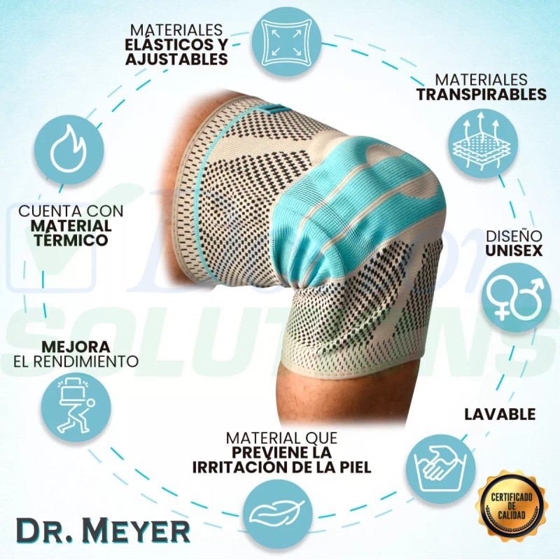 Dr. Meyer Rodillera Con Soporte De Gel Y Varillas Laterales