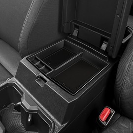 BORUIEN for Toyota Tacoma 2024 2025 Center Console Tray Organizer Interior Accessories Armrest Storage Box Insert Container Divider ABS Holder Cover (Center Organizer Fits 2024 2025 Tacoma)