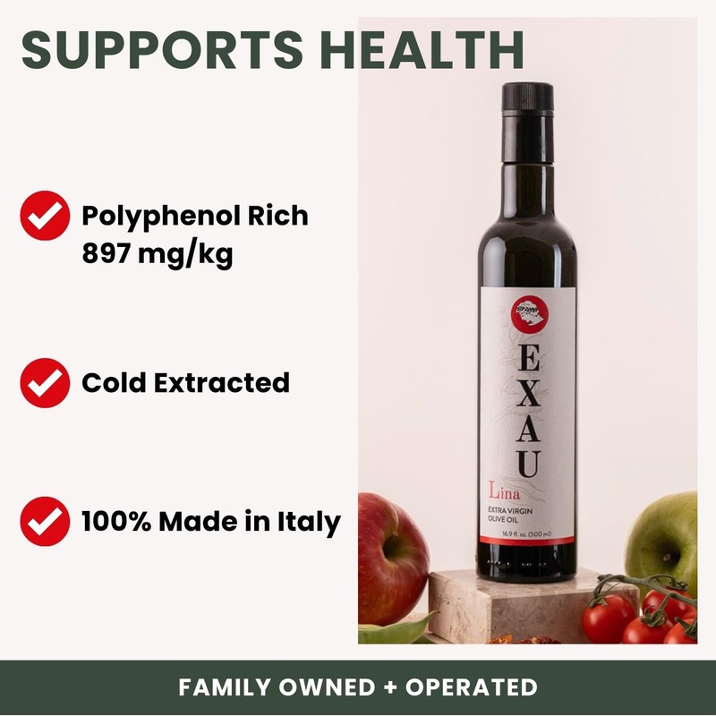 EXAU Extra Virgin Olive Oil - Lina, 897 mg/kg Polyphenol