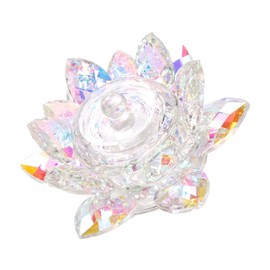 VICASKY Elegant Crystal Nail Art Wash Cup with Lid Lotus Shape Manicure Tool for Nail Salon Personal Use Reusable Container